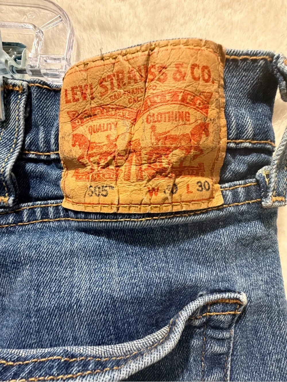 Levi’s 505 Regular Fit Straight Leg Jeans Medium Wash W40 L30 Men